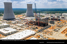An elevated view of the entire Vogtle 3 and 4 construction site.