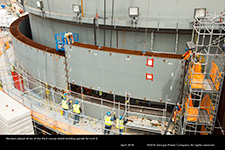 Workers placed all six of the third course shield building panels for Unit 3.