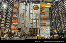 Vogtle Unit 4 CA02 module inside the Module Assembly Building.