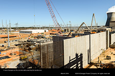 of progress on the concrete walls protecting the transformers.