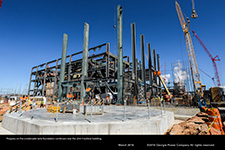 Progress on the condensate tank foundation continues near the Unit 4 turbine building.