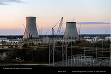 An elevated view of the Vogtle 3 and 4 cooling towers.