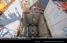 The area inside the Unit 3 nuclear island where the reactor vessel will be placed.