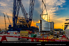 At sunrise, the massive Unit 4 CA05 module is ready for the meticulous lifting and placement process.