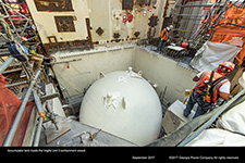 Accumulator tank inside the Vogtle Unit 3 containment vessel.