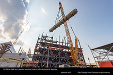 The 300-ton Vogtle Unit 4 deaerator was placed inside the turbine building in late September.