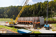 Construction of the Vogtle 3 and 4 river water intake structure continues.