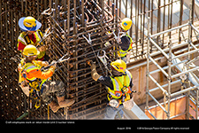 Craft employees work on rebar inside Unit 3 nuclear island.